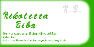 nikoletta biba business card